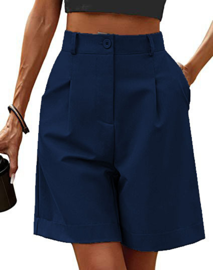 Liora Women's High Waist Shorts – Pleated Design for Chic Summer Style 3