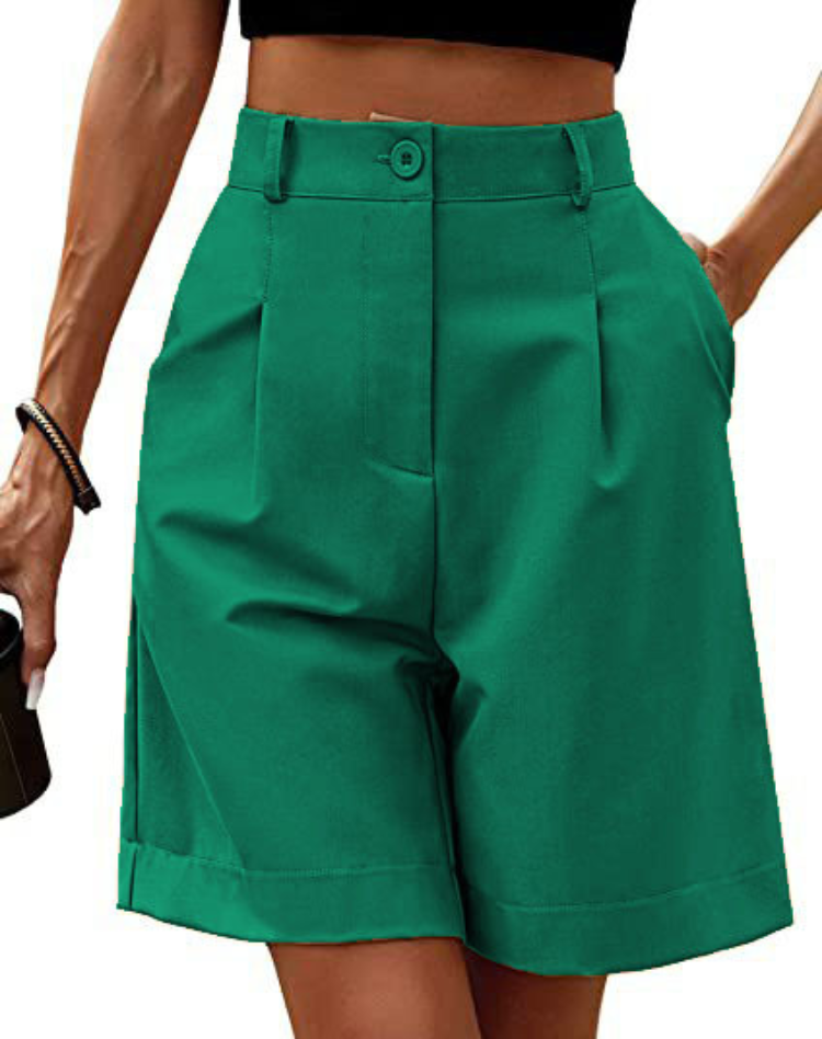 Liora Women's High Waist Shorts – Pleated Design for Chic Summer Style 4