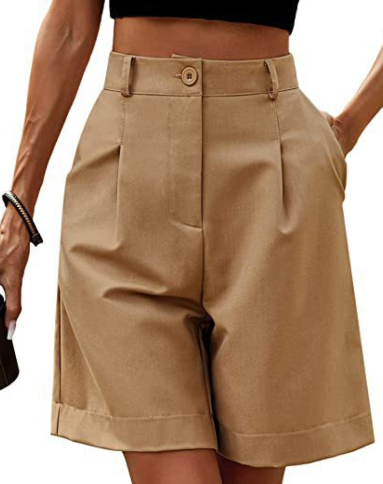 Liora Women's High Waist Shorts – Pleated Design for Chic Summer Style 5