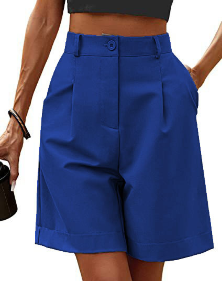 Liora Women's High Waist Shorts – Pleated Design for Chic Summer Style 7