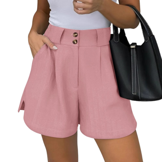 Liora Women's High Waist Shorts – Ribbed Texture for Effortless Summer Style 0
