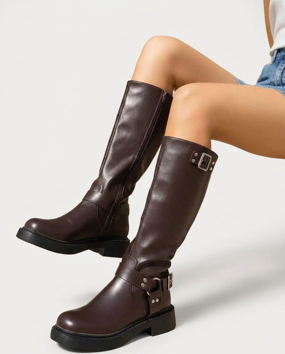 Liora Women's Knee High Boots – Block Heel Stylish Comfort 3