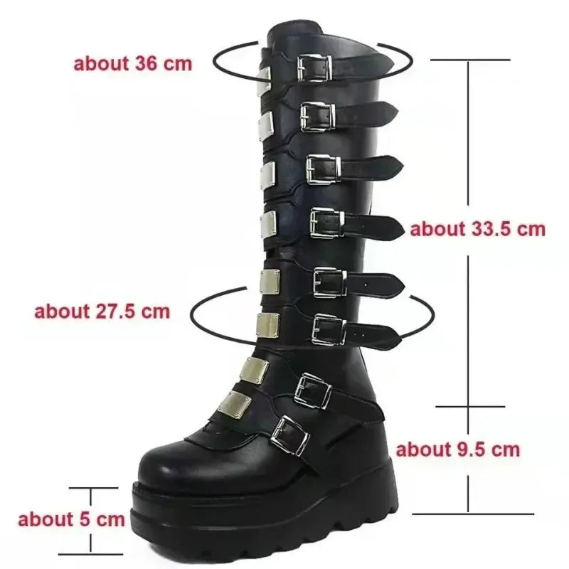 Liora Women's Knee High Boots – Gothic Platform Design for Bold Style 5
