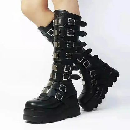 Liora Women's Knee High Boots – Gothic Platform Design for Bold Style 6