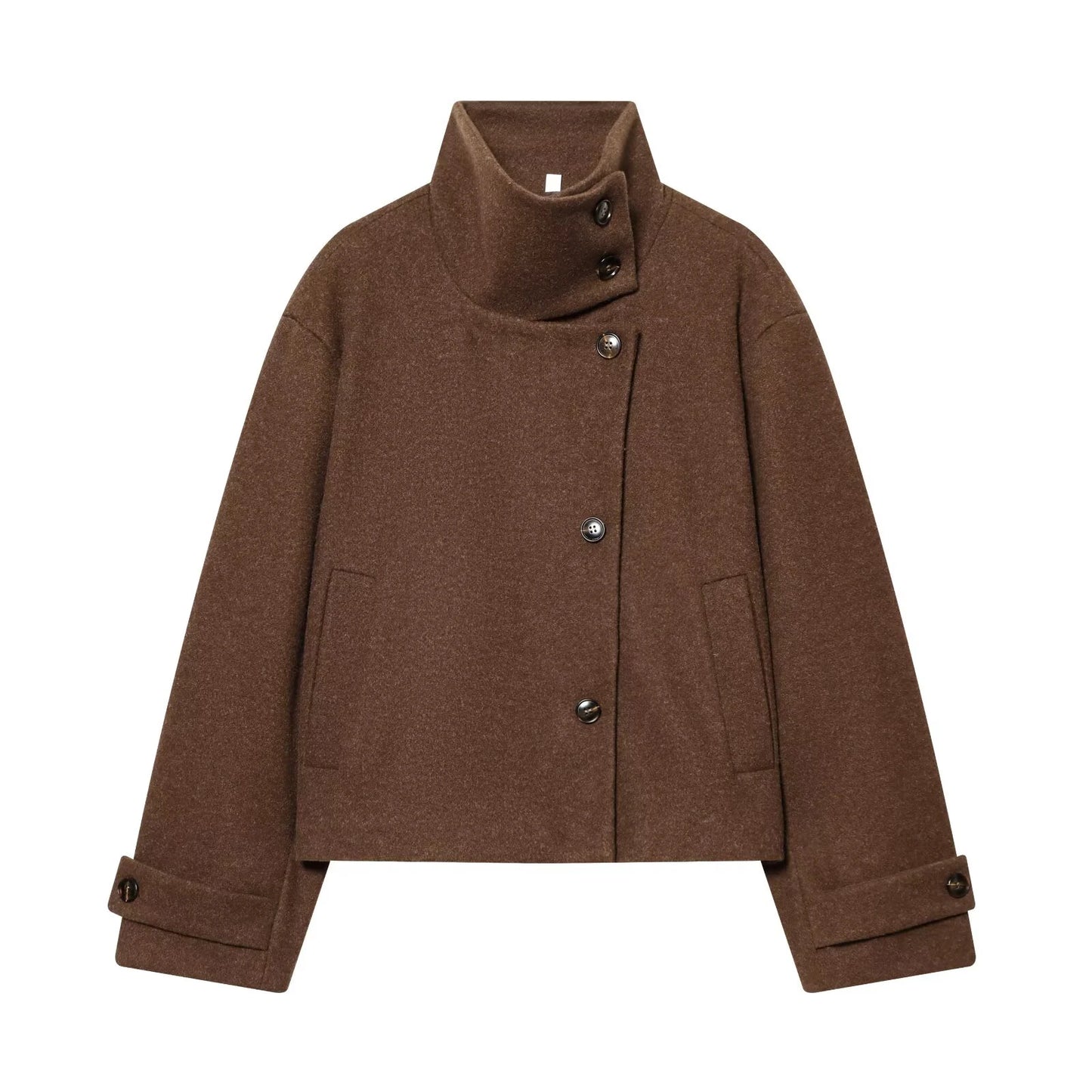Liora Women's Long Sleeve Coat – Cozy Buckle Collar Winter Layer 10