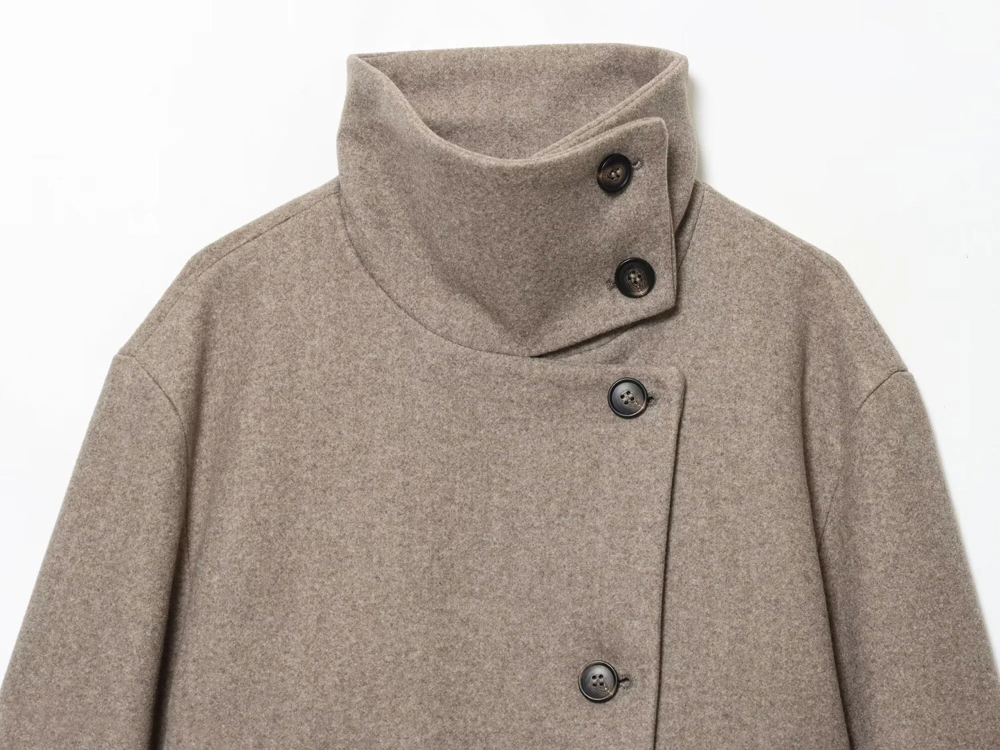 Liora Women's Long Sleeve Coat – Cozy Buckle Collar Winter Layer 3