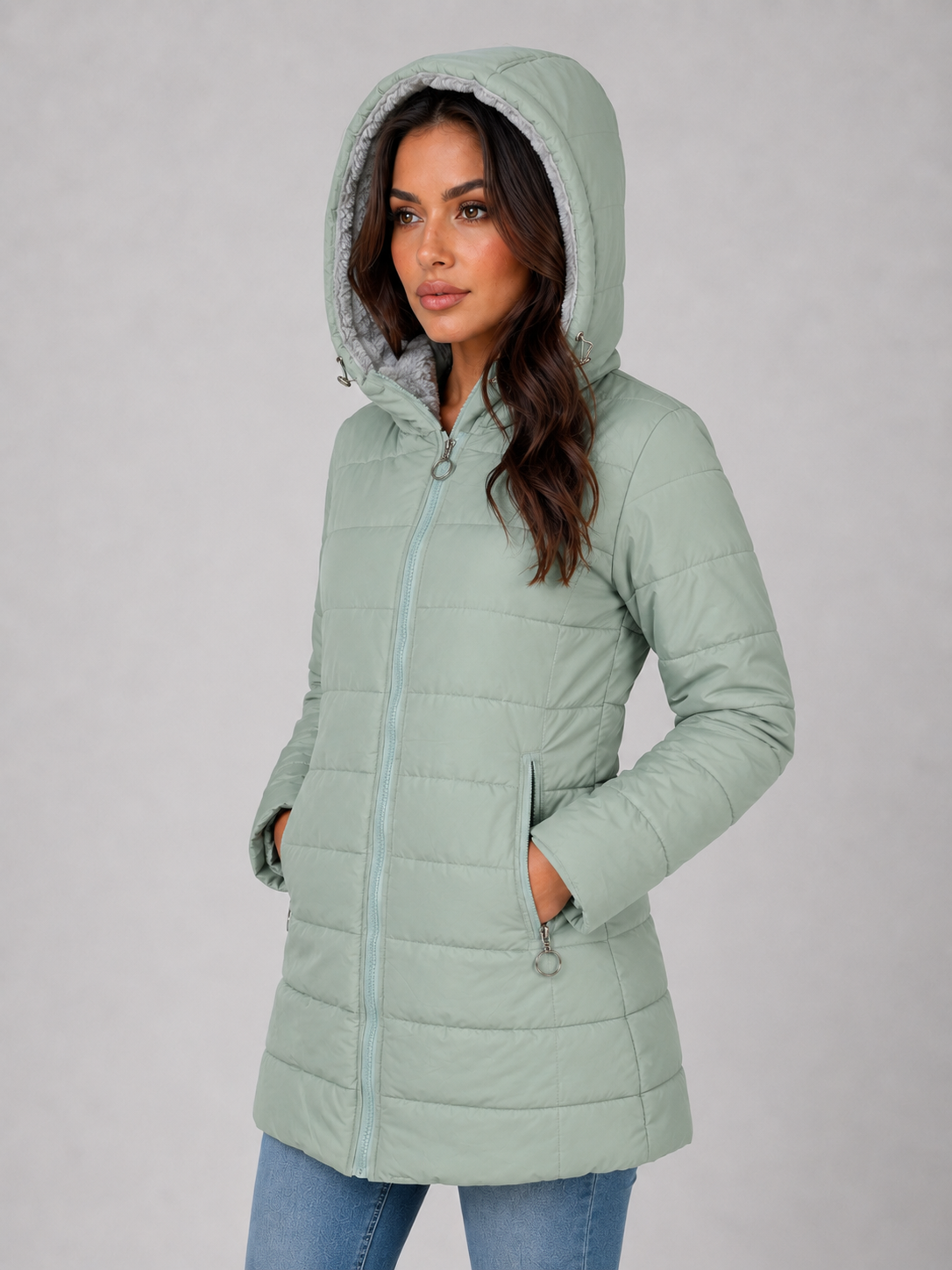 Liora Women's Longline Puffer Coat – Quilted Warmth for Winter Comfort 2