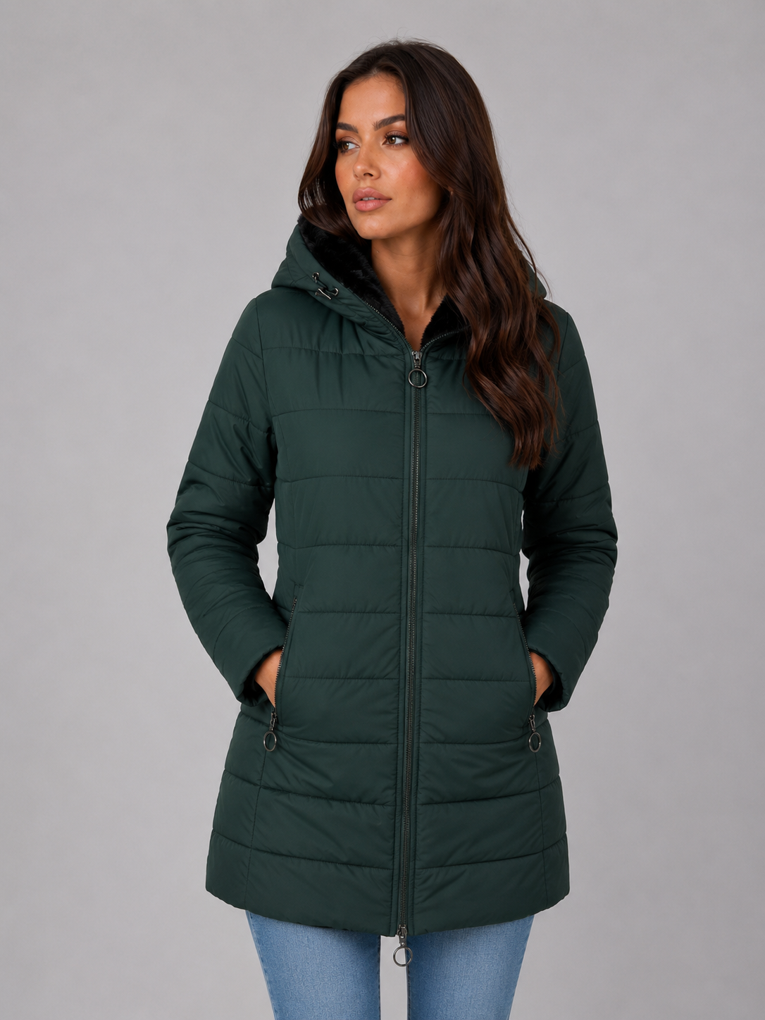 Liora Women's Longline Puffer Coat – Quilted Warmth for Winter Comfort 4