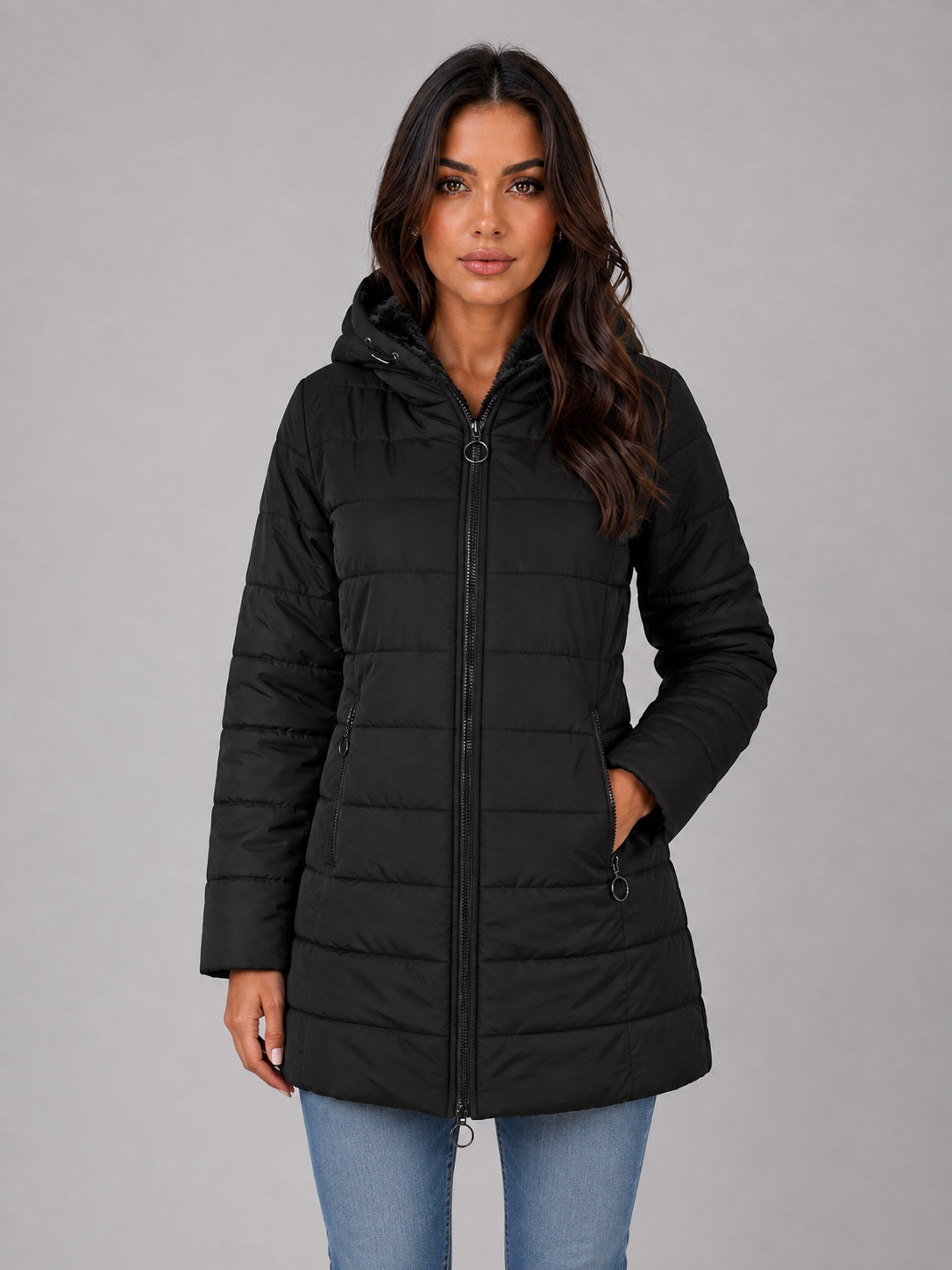 Liora Women's Longline Puffer Coat – Quilted Warmth for Winter Comfort 5