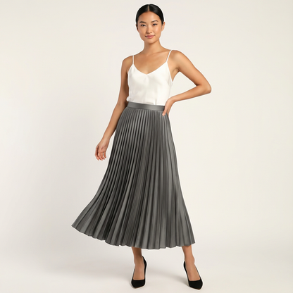 Liora Women's Midi Skirt – Elegant Pleated Design for Versatile Style 1