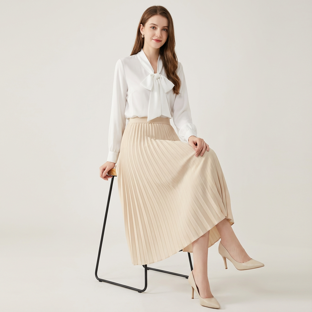 Liora Women's Midi Skirt – Elegant Pleated Design for Versatile Style 2