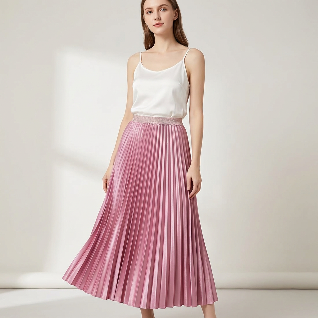 Liora Women's Midi Skirt – Elegant Pleated Design for Versatile Style 3