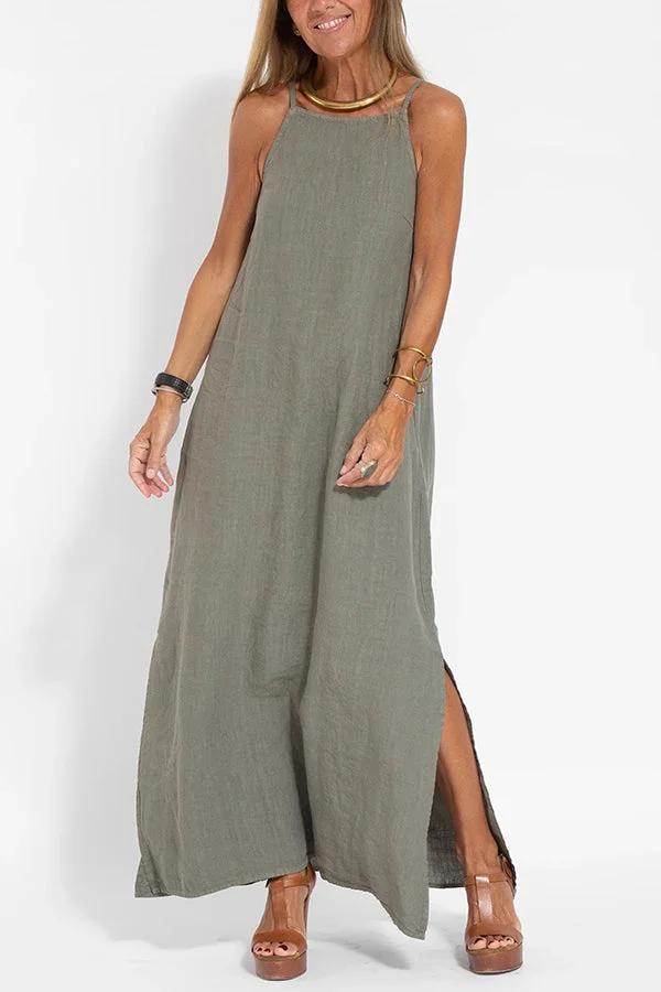 Liora Women's Off Shoulder Linen Dress – Lightweight Summer Comfort 1
