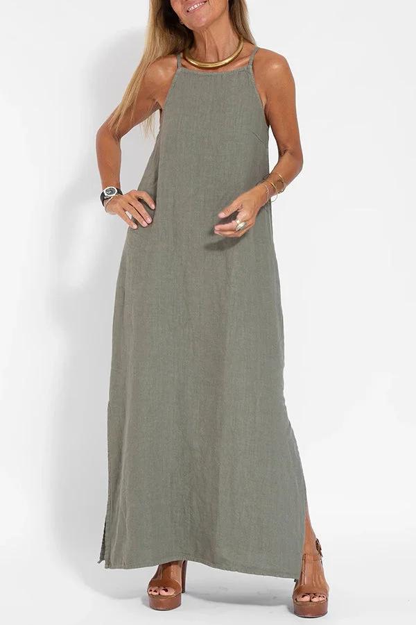 Liora Women's Off Shoulder Linen Dress – Lightweight Summer Comfort 3