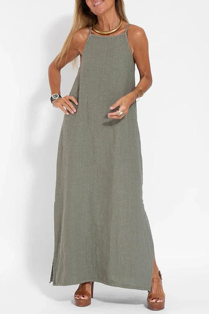 Liora Women's Off Shoulder Linen Dress – Lightweight Summer Comfort 3