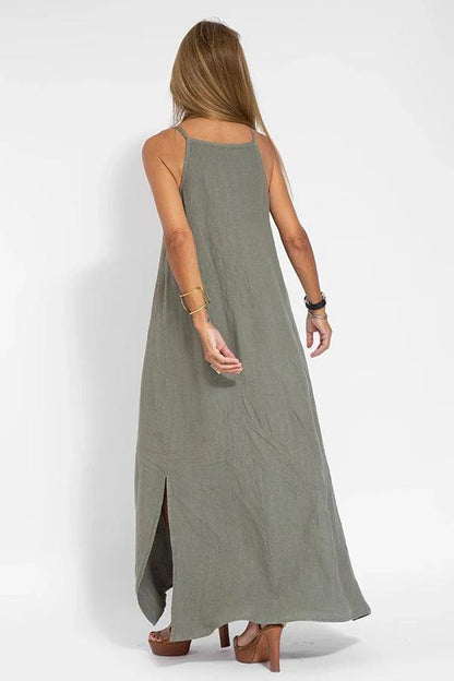 Liora Women's Off Shoulder Linen Dress – Lightweight Summer Comfort 4