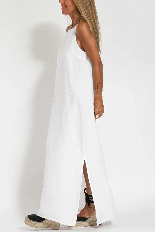 Liora Women's Off Shoulder Linen Dress – Lightweight Summer Comfort 7