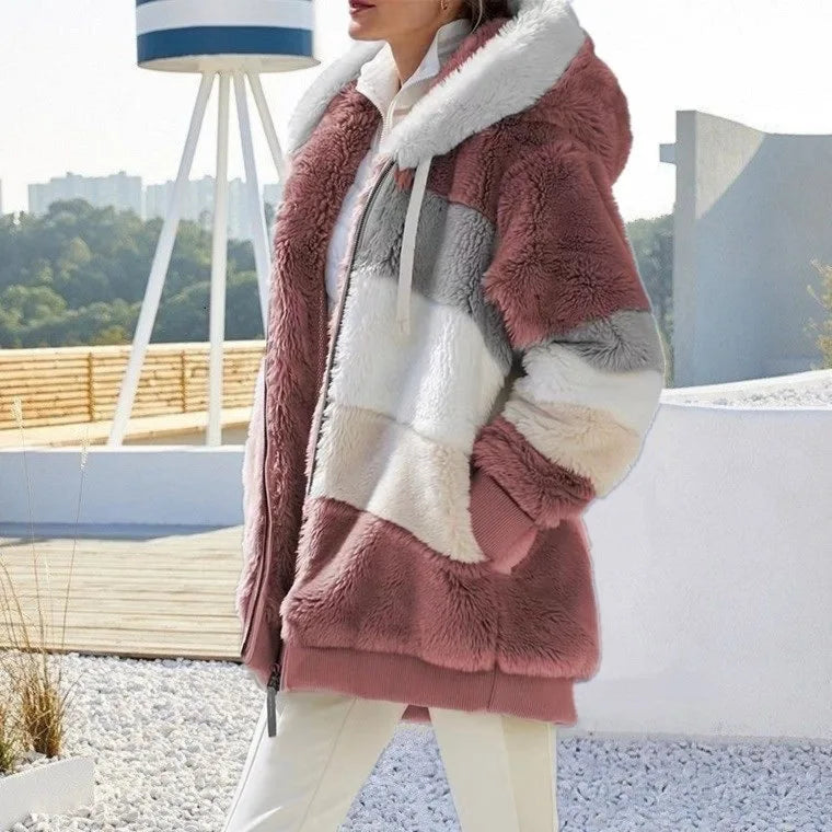 Liora Women's Oversized Jacket – Plush Warm Hooded Outerwear 12