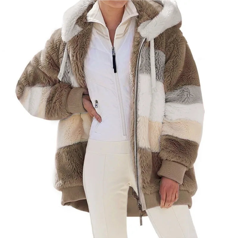 Liora Women's Oversized Jacket – Plush Warm Hooded Outerwear 5