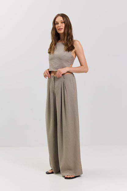 Liora Women's Palazzo Pants – Stylish Wide Leg Linen Blend Comfort 1