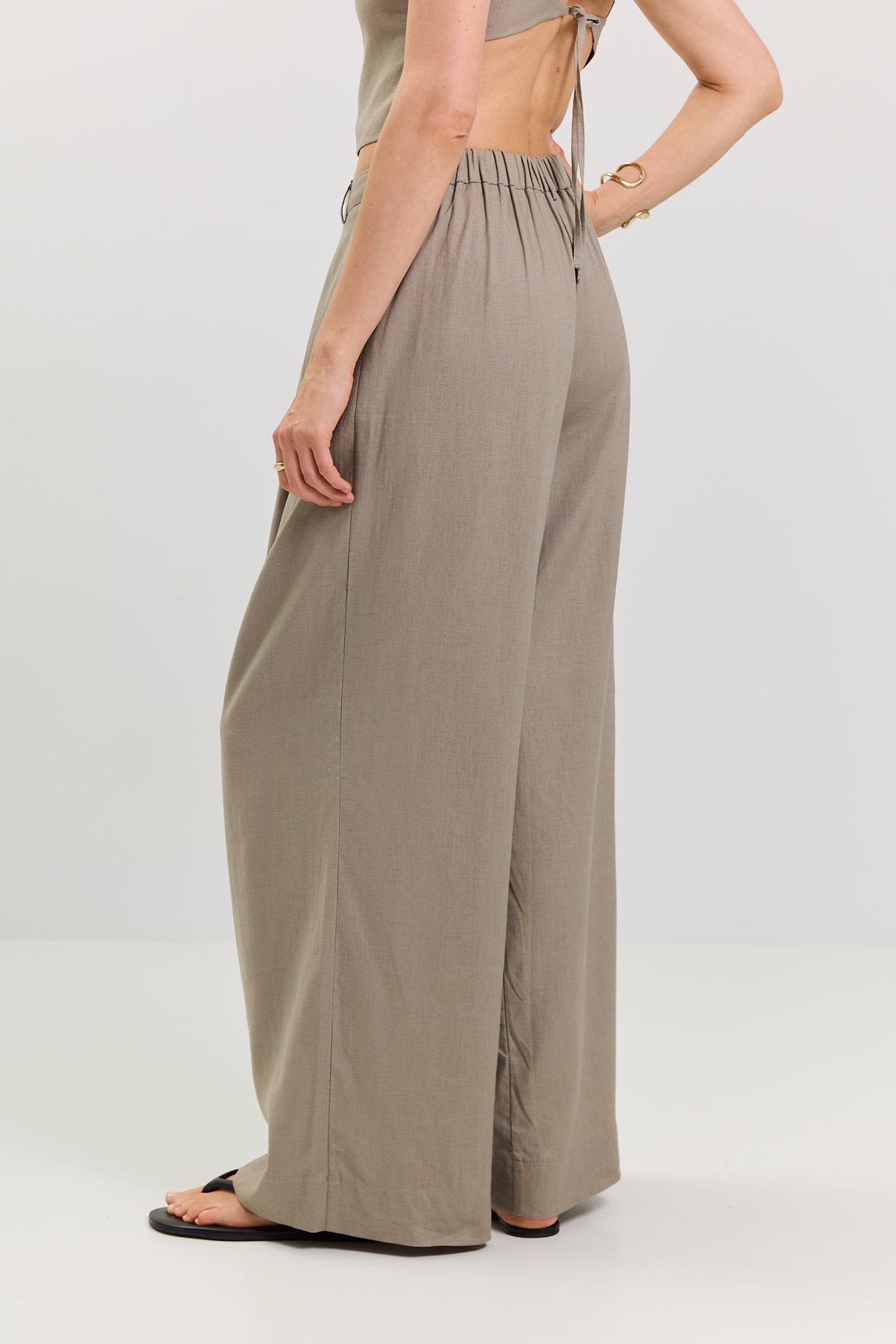 Liora Women's Palazzo Pants – Stylish Wide Leg Linen Blend Comfort 2