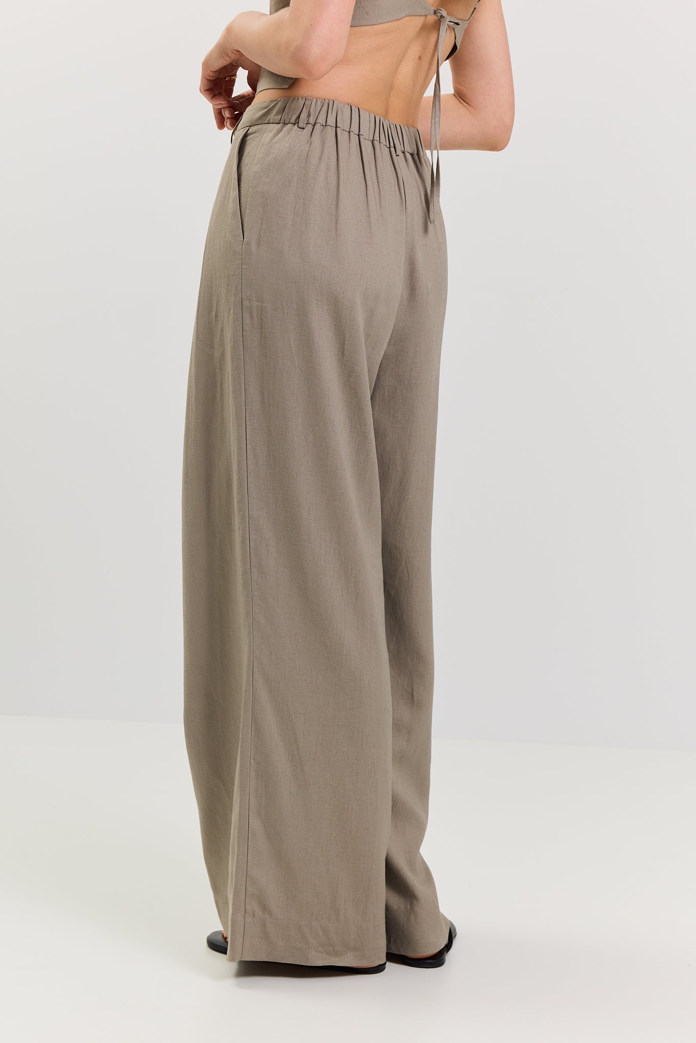 Liora Women's Palazzo Pants – Stylish Wide Leg Linen Blend Comfort 3