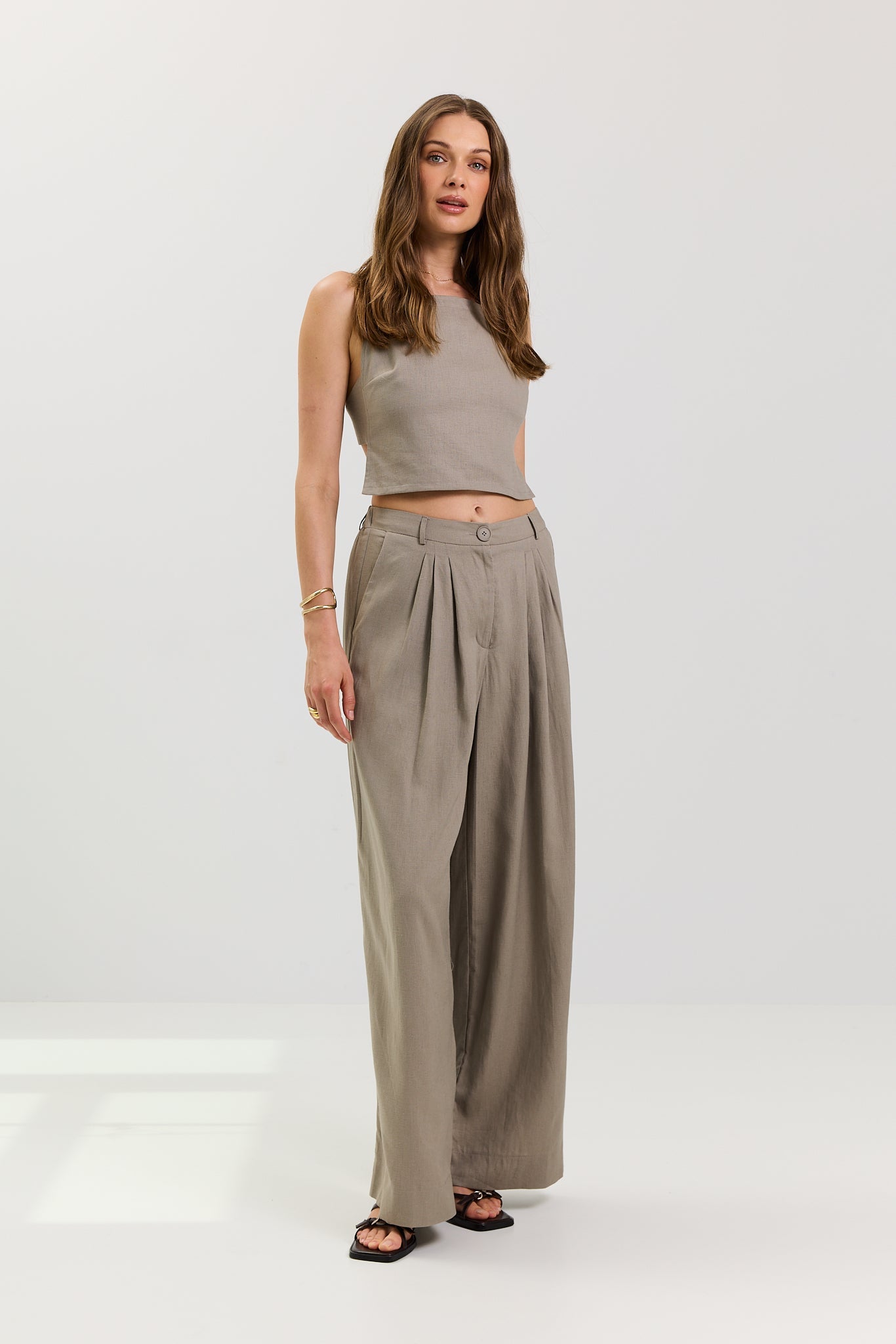 Liora Women's Palazzo Pants – Stylish Wide Leg Linen Blend Comfort 6
