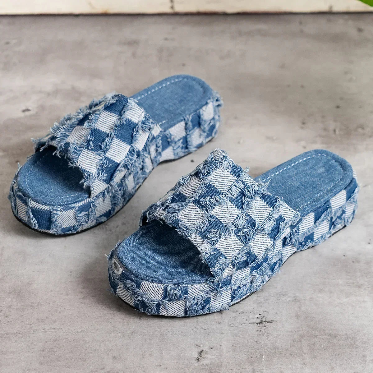 Liora Women's Platform Sandals – Stylish Denim for Summer Events 6