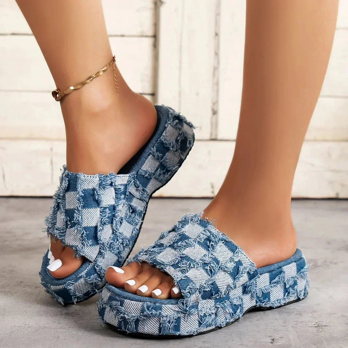 Liora Women's Platform Sandals – Stylish Denim for Summer Events 7