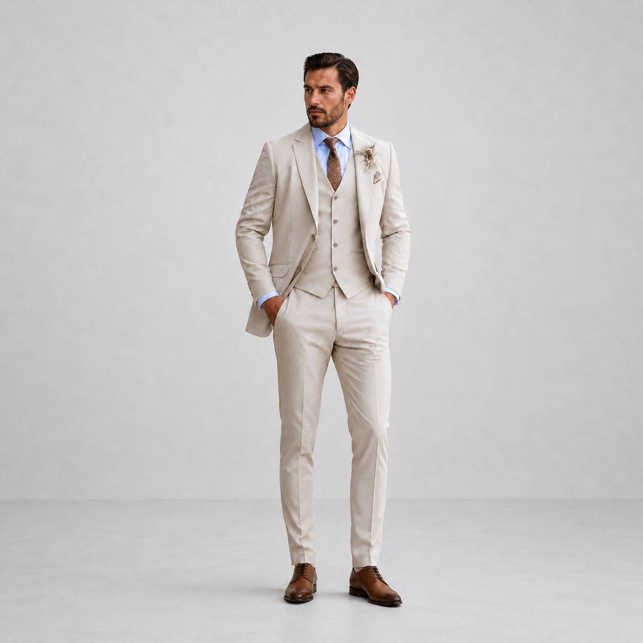 Lomari Men's Linen Three-Piece Suit – Tailored Comfort for Formal Events 2