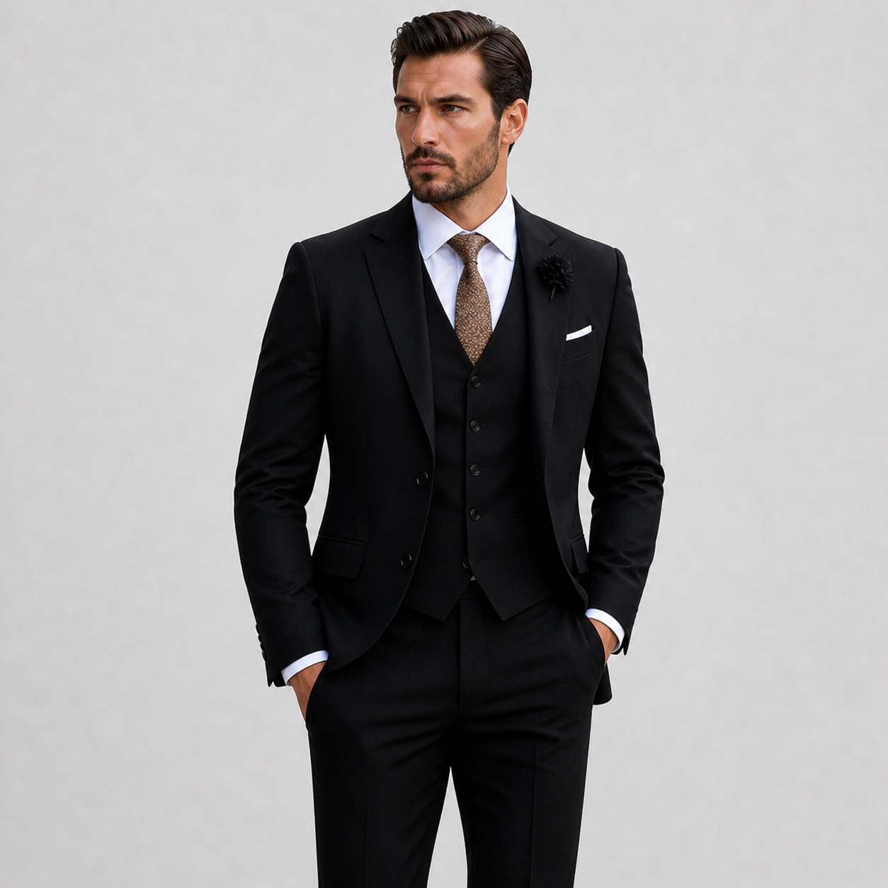 Lomari Men's Linen Three-Piece Suit – Tailored Comfort for Formal Events 4