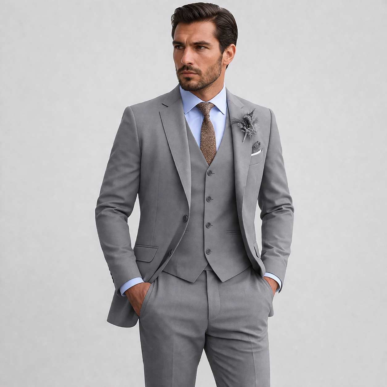 Lomari Men's Linen Three-Piece Suit – Tailored Comfort for Formal Events 5