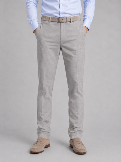 Lorin Men's Linen Look Trousers – Breathable Straight Leg Comfort 4