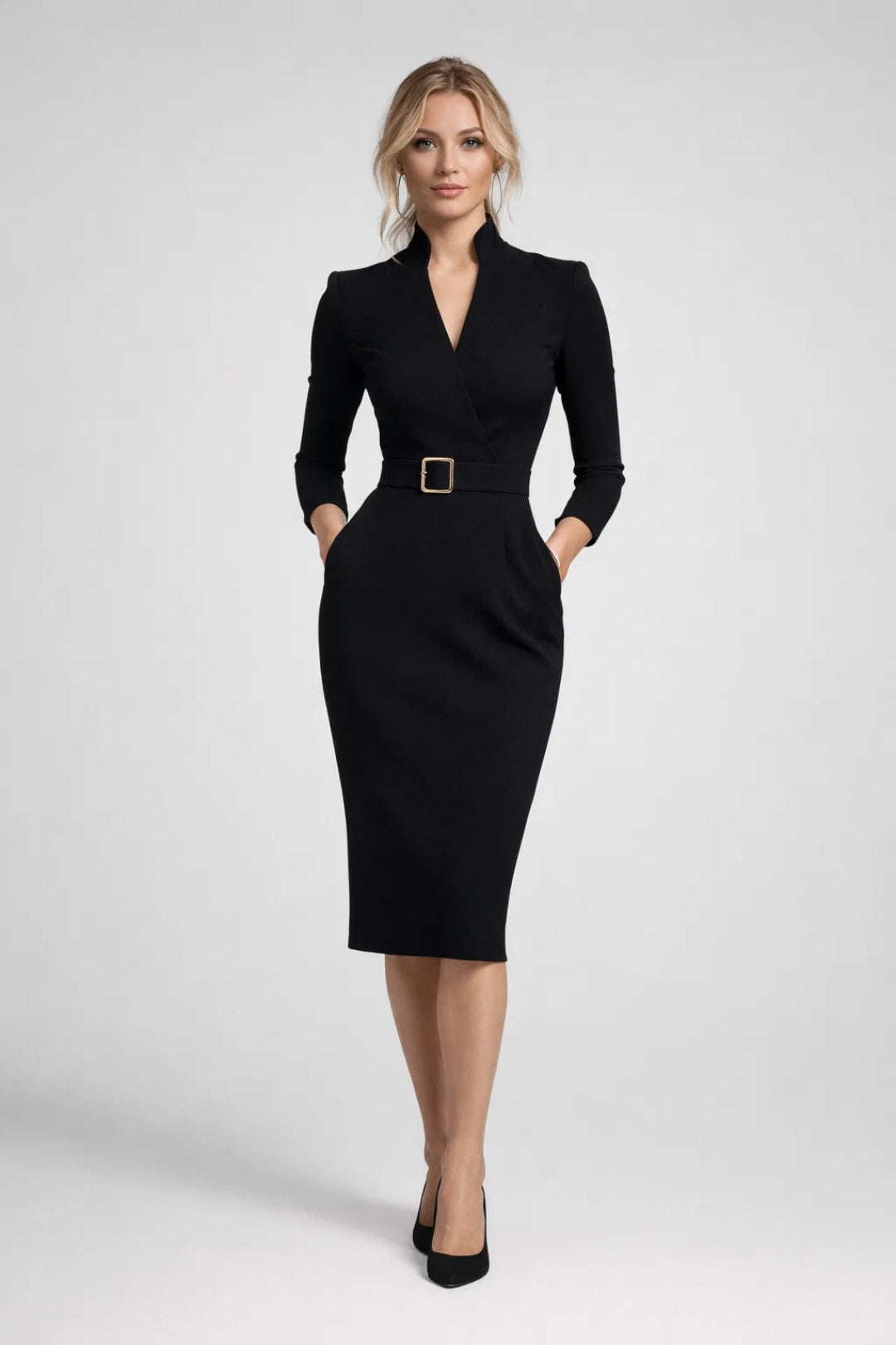 Luma Damen Festliches Kleid – Taillierter V-Ausschnitt für Elegante Anlässe 4