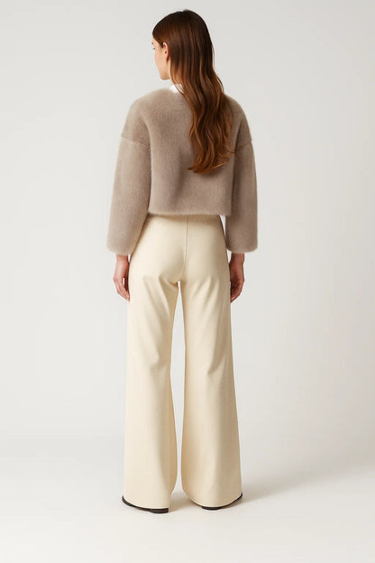 Luma Damen Fluffy Jacke – Elegantes Kurzdesign für Vielseitige Looks 2