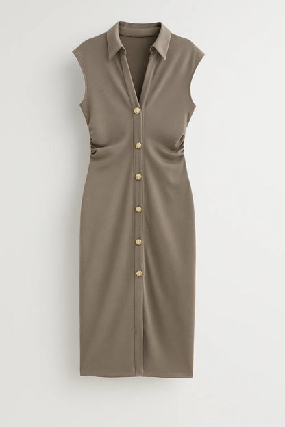 Lumi Damen Midikleid – Eleganter Schnitt mit Schlitz für Feste 1