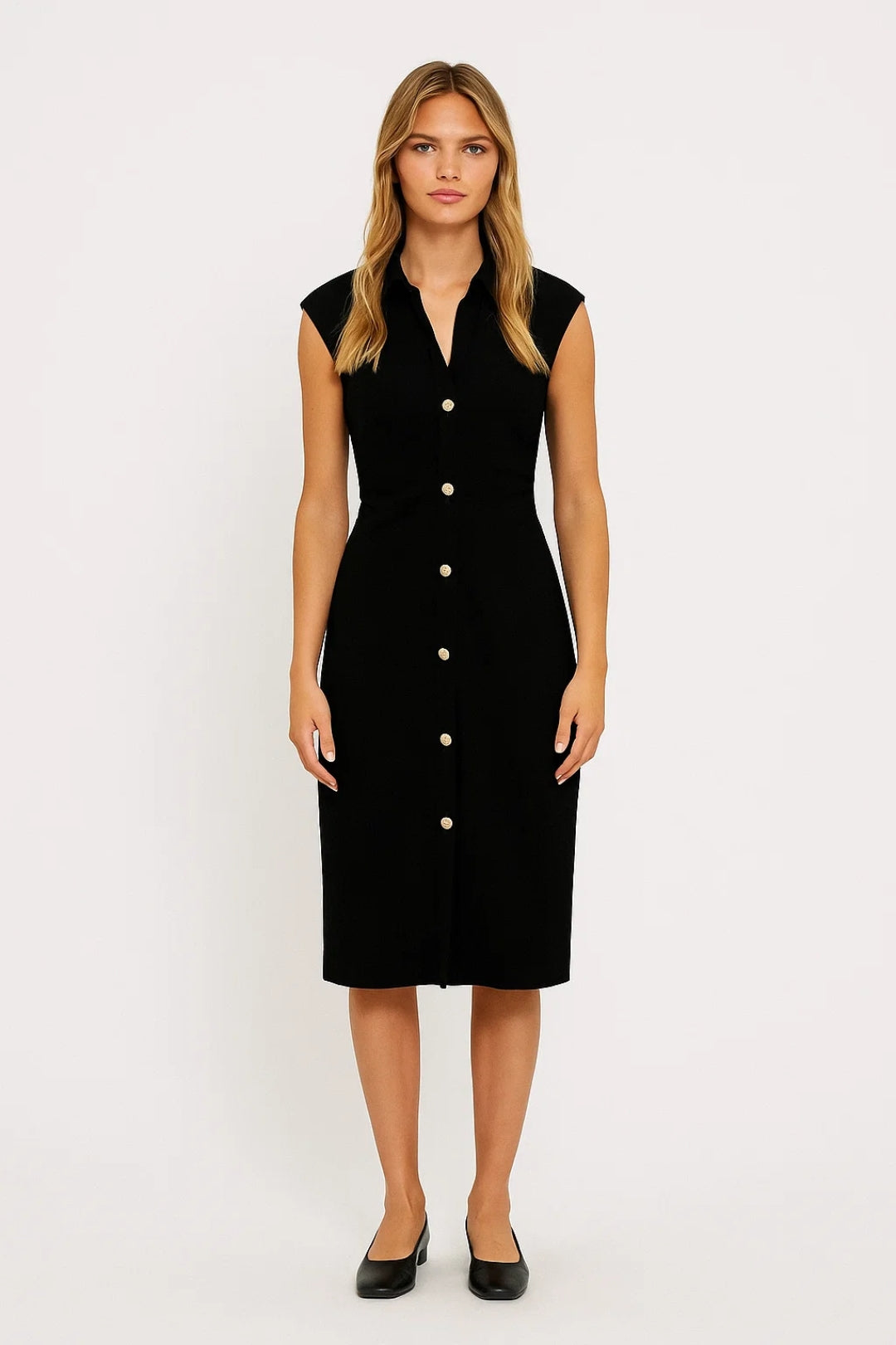 Lumi Damen Midikleid – Eleganter Schnitt mit Schlitz für Feste 4