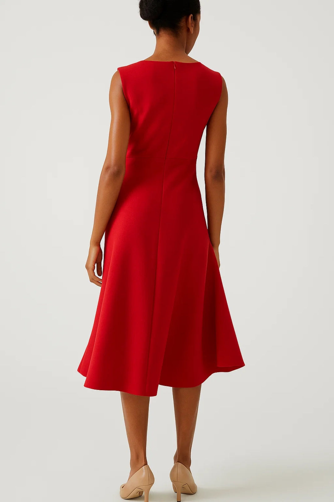 Lumi Damen Midikleid – Taillierter Schnitt mit Rüschen für festliche Anlässe 2