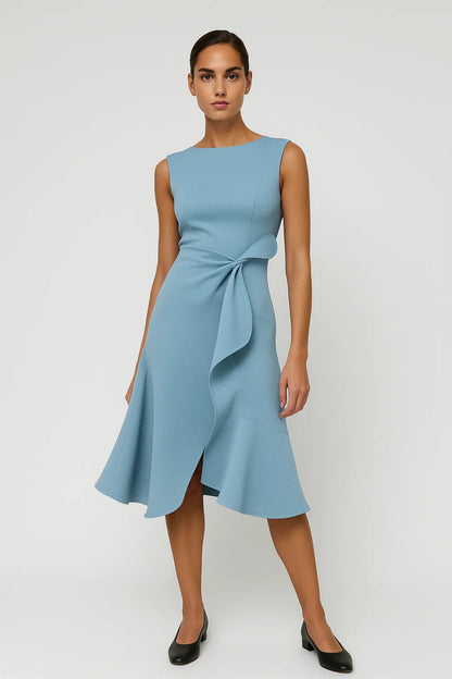 Lumi Damen Midikleid – Taillierter Schnitt mit Rüschen für festliche Anlässe 4