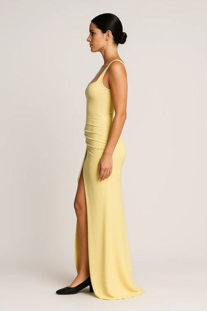 Luna Damen Maxikleid – Elegantes Trägerloses Outfit mit Schlitz 2