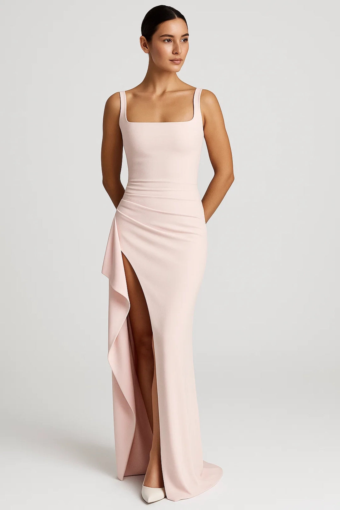 Luna Damen Maxikleid – Elegantes Trägerloses Outfit mit Schlitz 5