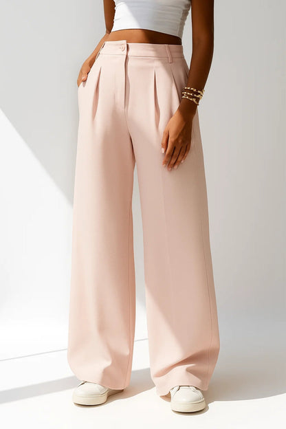 Luna Women's Chic Trousers – High-Waist Wide Leg Style 0