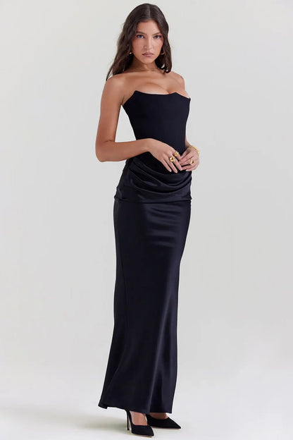 Luna Women's Elegant Evening Gown – Strapless Bodycon Maxi Dress 1