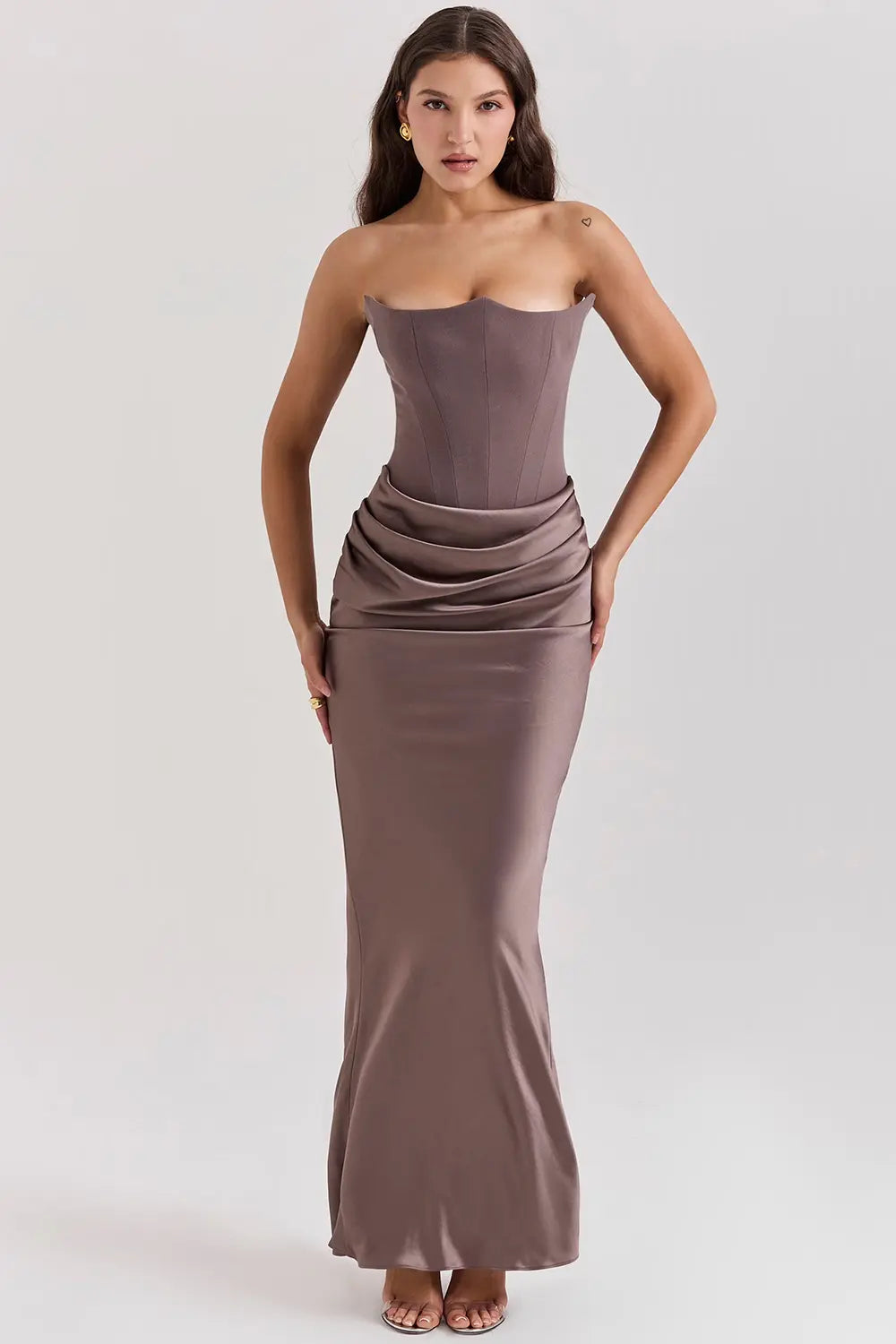 Luna Women's Elegant Evening Gown – Strapless Bodycon Maxi Dress 3