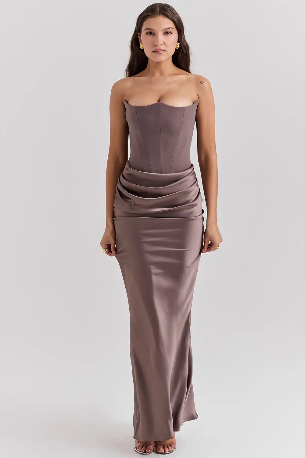 Luna Women's Elegant Evening Gown – Strapless Bodycon Maxi Dress 4