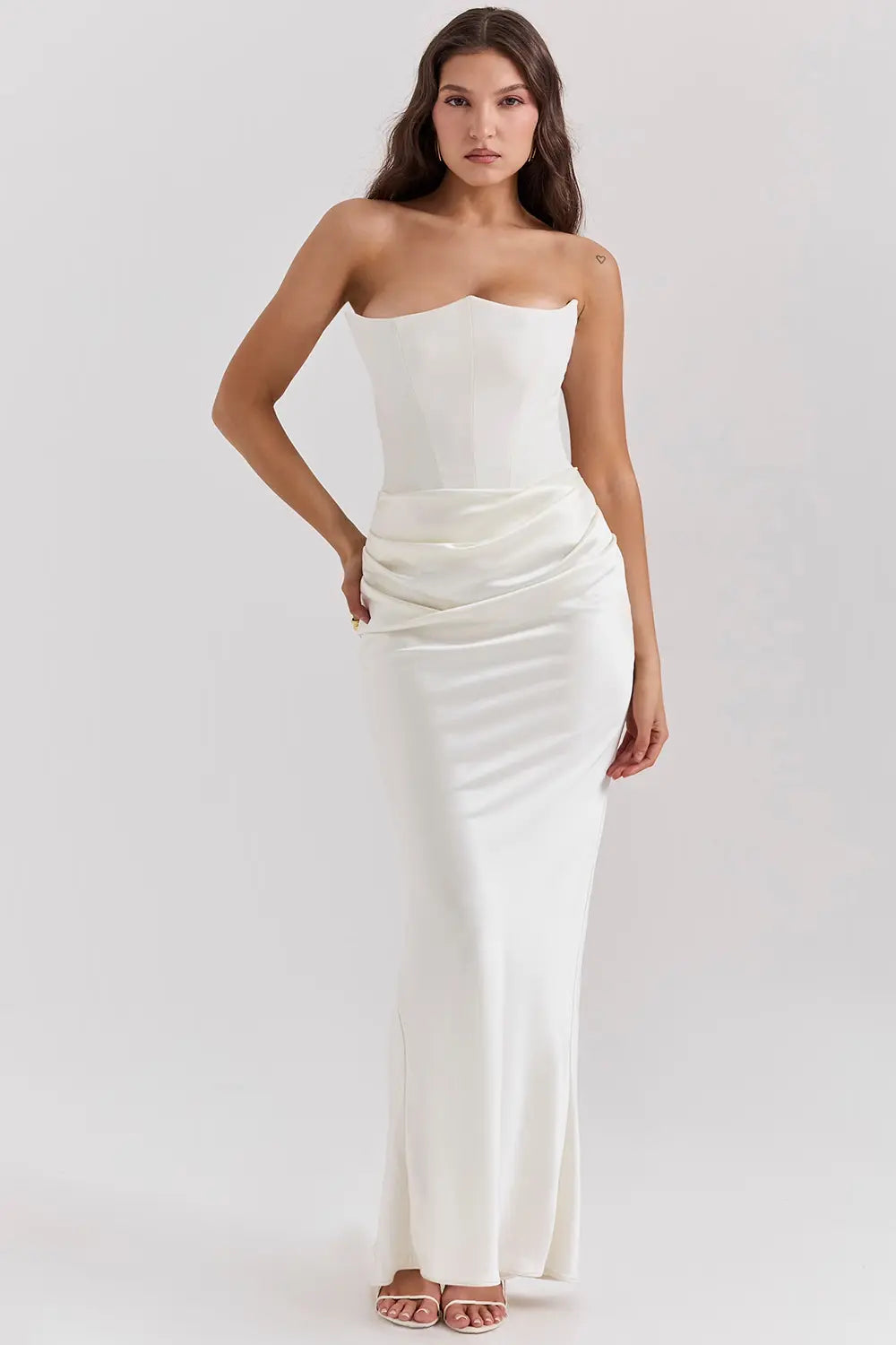 Luna Women's Elegant Evening Gown – Strapless Bodycon Maxi Dress 6