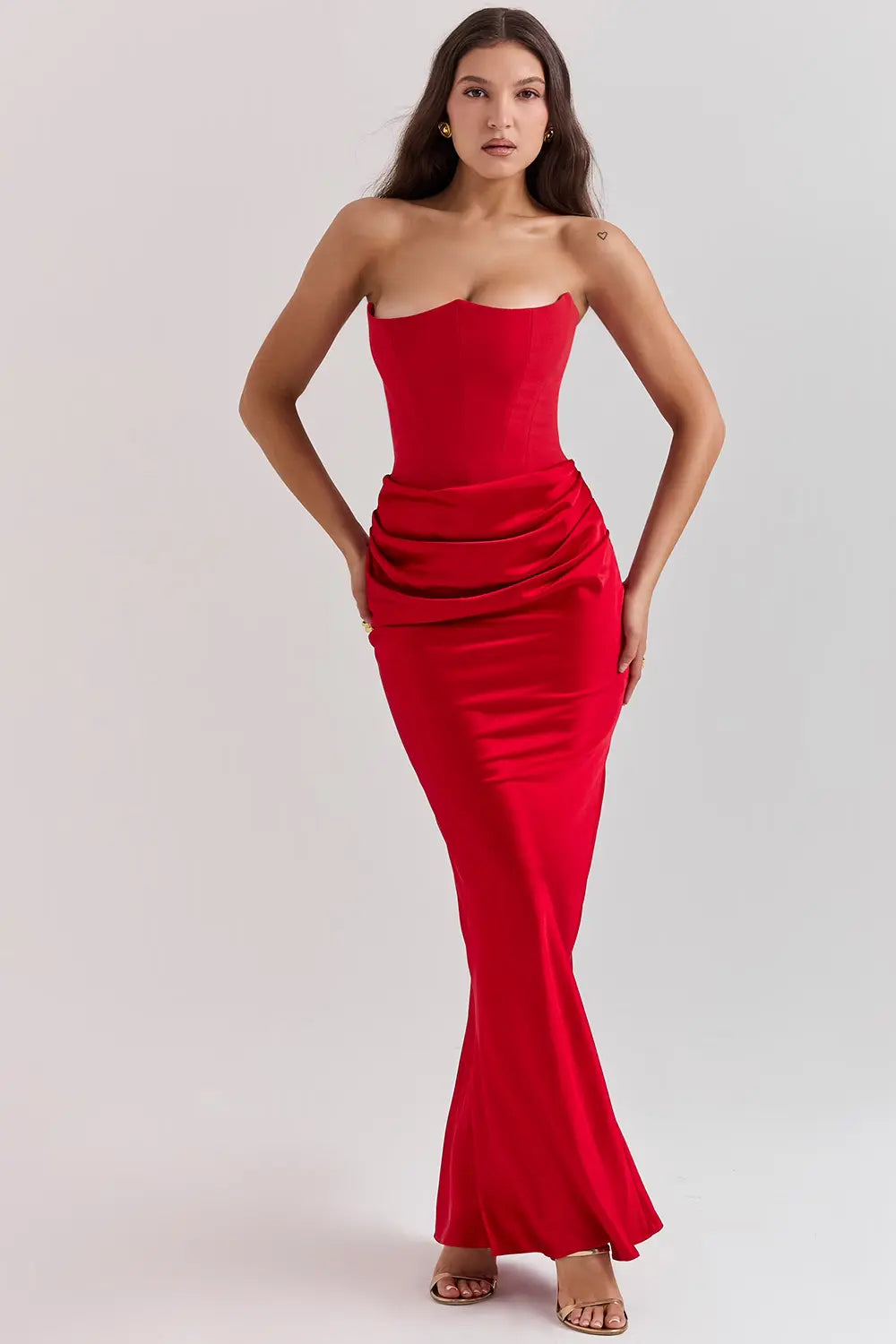 Luna Women's Elegant Evening Gown – Strapless Bodycon Maxi Dress 9
