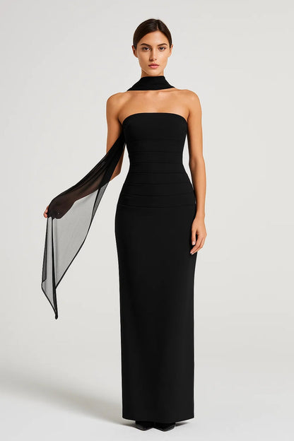 Luna Women's Elegant Maxi Dress – Strapless Design for Special Occasions 4