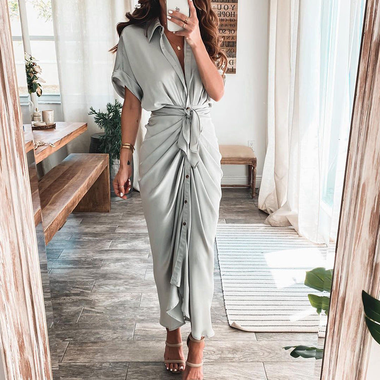 Luna Women's Elegant Satin Dress – Charming Midi Style for Summer Events 9