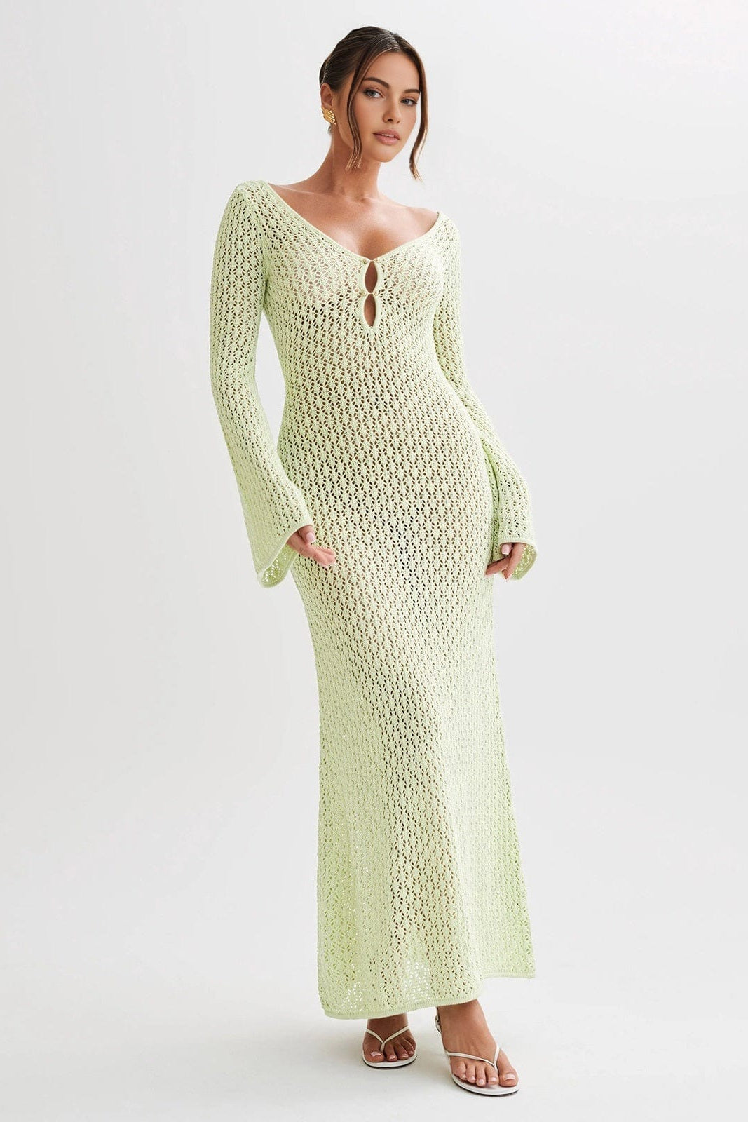 Luna Women's Knit Maxi Dress – Elegant Button Front Style for Casual Gatherings 9